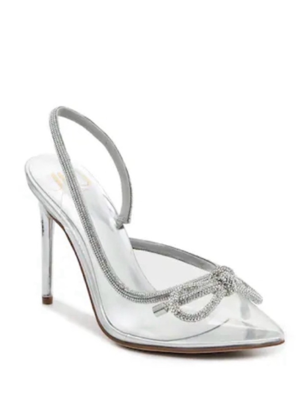 JLO by Jennifer Lopez Womens Flina Clear Slingbacks Size 8 Stiletto Heels Shoe